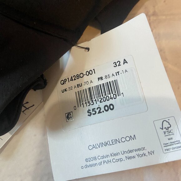 **Calvin Klein** Women's Constant Push Up Plunge Bra 32A black NWT - Picture 5 of 6